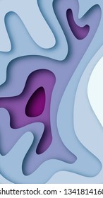Abstract  Background with Blue Paper Cut shapes stories banner design. Vector illustration.