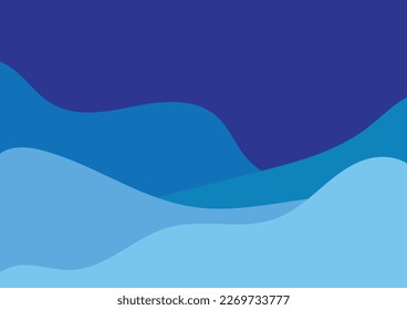 abstract background with blue paper cut waves.