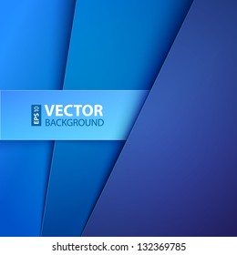 Abstract background with blue paper layers. RGB EPS 10 vector illustration