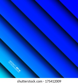 Abstract background with blue paper layers