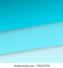 Abstract background with blue paper layers. Banner on blue paper layers background. Vector