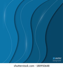 Abstract background of blue paper strips and glowing lines.  