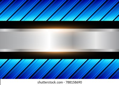 Abstract  background blue pattern, shiny metallic blue vector illustration.