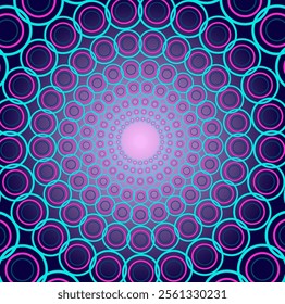 
Abstract background of blue and pink colors in the form of a pattern of concentric circles