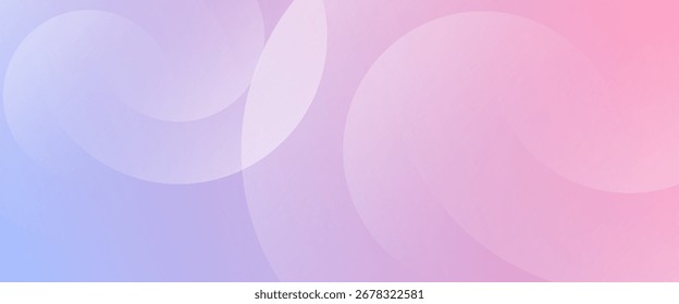 Fondo abstracto. Gradación azul y rosa. Estilo de efecto circular, círculos translúcidos en capas que crean un diseño abstracto soñador, romántico y elegante. Ilustración vectorial.
