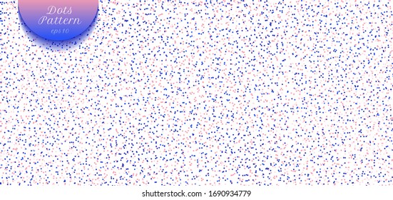 Abstract background blue and pink grainy seamless pattern with random dots halftone. Vector illustration