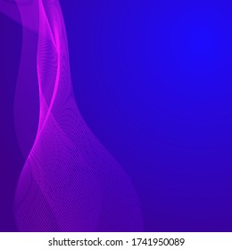 Abstract background in blue with a pink grid. Designer flow image. Vector image. Stock Photo.