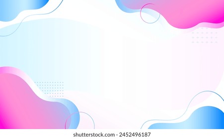 Abstract background with blue and pink liquid wavy shapes. Futuristic banner for poster, cover, brochure, website.