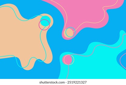 Abstract background with blue, pink, and peach shapes perfect for modern design projects, digital art, branding, and social media graphics.