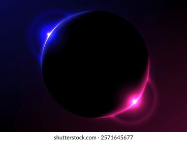 Abstract background with blue and pink planet, stock vector
