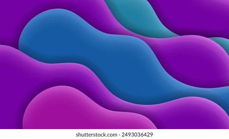Abstract background with blue pink and purple wave line shapes