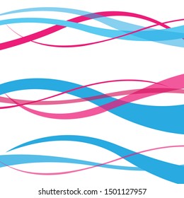 Abstract background with blue pink waves. Wave lines shape in blue pink color background. Art design for your design project.