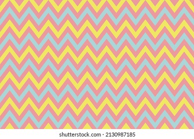 abstrakter Hintergrund mit blauer, rosafarbener und gelber Zick-Zag-Vektorgrafik
