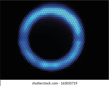 Abstract Background - Blue pixel Glowing Circle