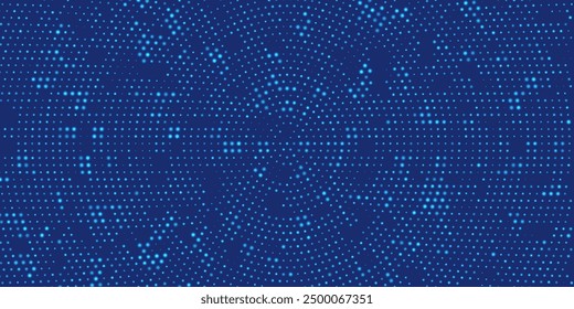 Abstractas fondo de píxeles azules. Diseño radial de mosaico punteado. Ilustración vectorial.