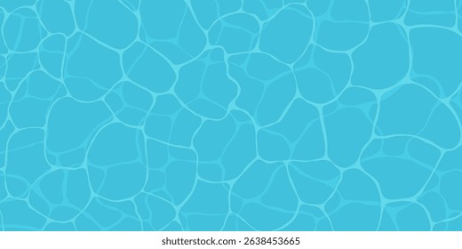 Abstract background of blue pool water with sun reflections, sea and ocean surface. Vector illustration suitable for summer, vacation, travel.