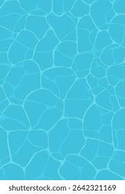 Fondo Abstractas de agua azul de la piscina con reflejos solares, mar y superficie del océano. Ilustración vectorial.
