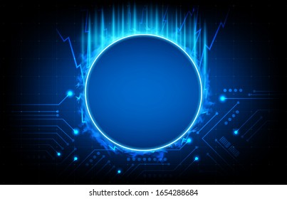 abstract background of blue Printed Circuit Board, sci fi science concept