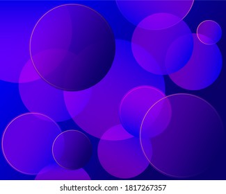 Fondo abstracto con círculos azules y morados. 
