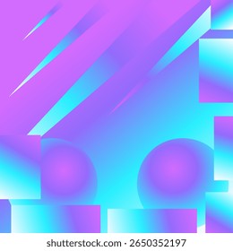 Abstract background with blue and purple geometric shapes. Vector Illustration.