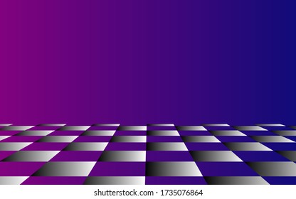 El fondo abstracto es azul y violeta y está decorado bajo una base rectangular.