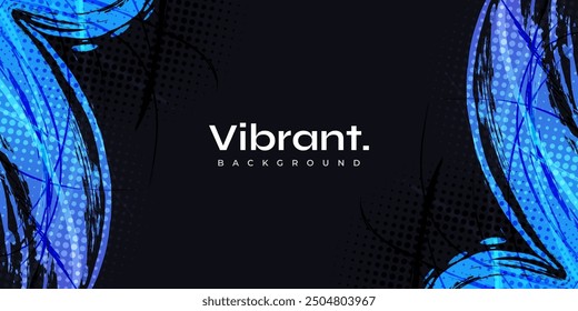 Fondo Abstractas con textura de pincel degradado azul y púrpura y efecto semitono. Fondo deportivo grunge, para Anuncio de eventos o diseño de pósters