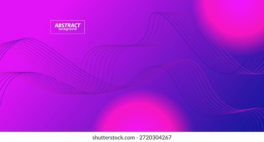 Fondo Abstractas con líneas onduladas degradadas azules y moradas. Patrón de ondas superpuestas con luz. Vector EPS10.