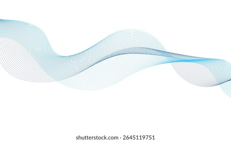  Abstract background with blue and purple wave lines on white. Blue-violet abstract lines.