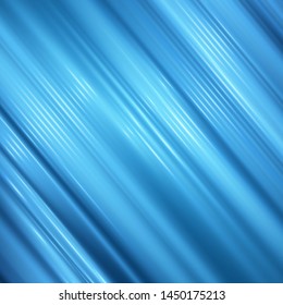 Abstract background of blue random neon lines. Light effect for your design. Motion blur effect. Futuristic backdrop. Random neon lines. Vector illustration. EPS 10
