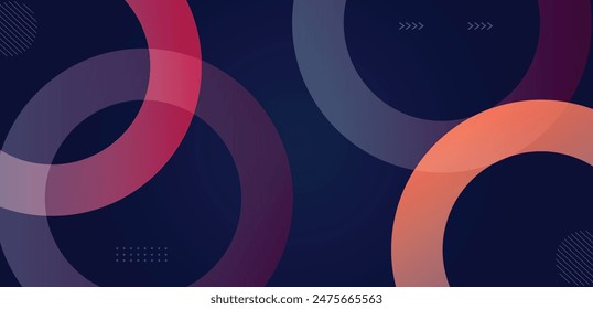 Fondo Abstractas con forma de círculo azul y rojo. fondo de fantasía con destellos de hadas. El fondo geométrico Abstractas se puede utilizar para la tecnología, medicina, diseño de Anuncios de negocios.