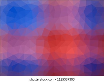 Abstract Background blue red color trianglify shape-Vector Illustration.
