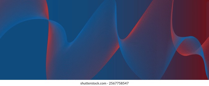 Abstract background with a blue and red gradient. The background features smooth, wavy lines and a textured, flowing pattern. Minimal abstract wavy gradient vector background