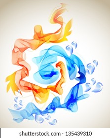 Abstract Background Blue And Red, Ice And Fire Illustration, Vector