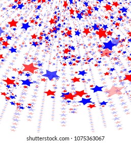 Abstract background with blue and red stars, pattern