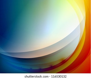 Abstract background: blue and red waves