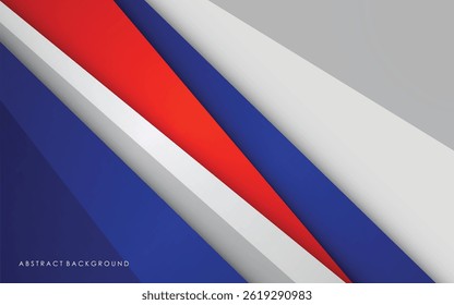 Abstract background blue, red and white silver color modern design
