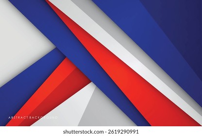 Abstract background blue, red and white silver color modern design