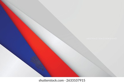 Abstract background blue, red, white and silver color modern design
