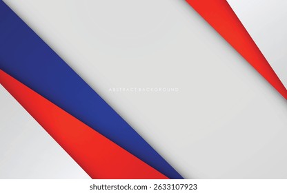 Abstract background blue, red, white and silver color modern design