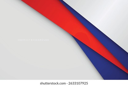 Abstract background blue, red, white and silver color modern design