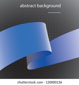 Abstract background with blue ribbon. Vector art./ Blue ribbon