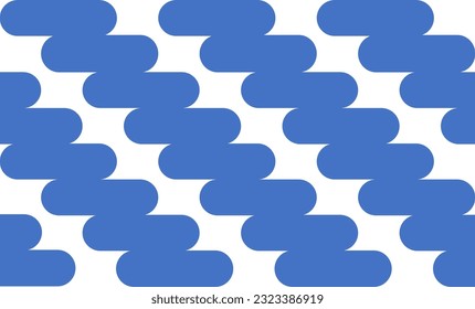 abstract background with blue round block oval stirp on white background repeat seamless pattern design for fabric printing or wallpaper or abstract art or pop art
