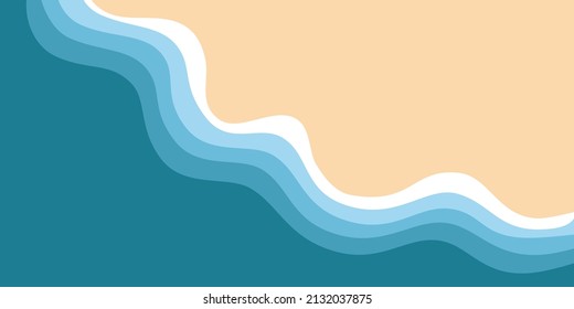 Abstract background of blue sea and summer beach for banner, invitation, poster or website design.