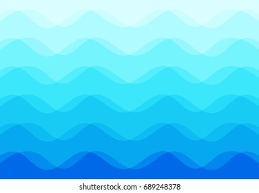 Abstract background of blue sea waves, Vector Illustration