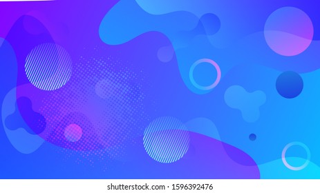 Abstract background in blue shades. 3d fluid shape illustration. Vector template paper design. Abstract fluid pattern. Modern background. Liquid color wallpaper design. Graphic liquid shape