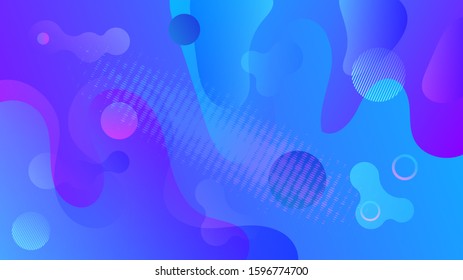 Abstract background in blue shades. 3d fluid shape illustration. Vector template paper design. Abstract fluid pattern. Modern background. Liquid color wallpaper design. Graphic liquid shape