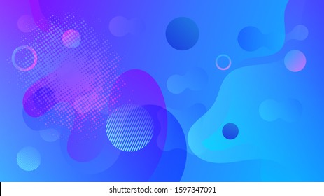 Abstract background in blue shades. 3d fluid shape illustration. Vector template paper design. Abstract fluid pattern. Modern background. Liquid color wallpaper design. Graphic liquid shape