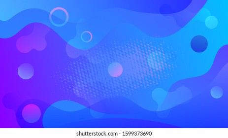 Abstract background in blue shades. 3d fluid shape illustration. Vector template paper design. Abstract fluid pattern. Modern background. Liquid color wallpaper design. Graphic liquid shape.