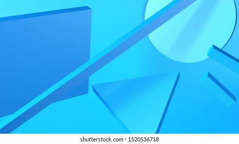 Abstract background with blue shapes in modern avantgarde or bauhaus style