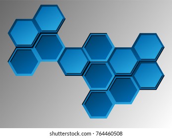abstract background blue Silver Hexagon